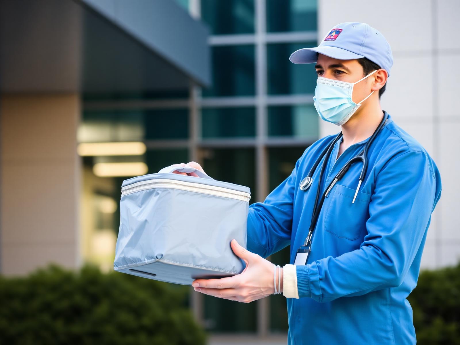 Medical courier with specimen cooler